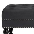 thumbnail image 3 of Simpli Home Henley 49" Faux Leather Tufted Ottoman Bench in Distressed Black, 3 of 6
