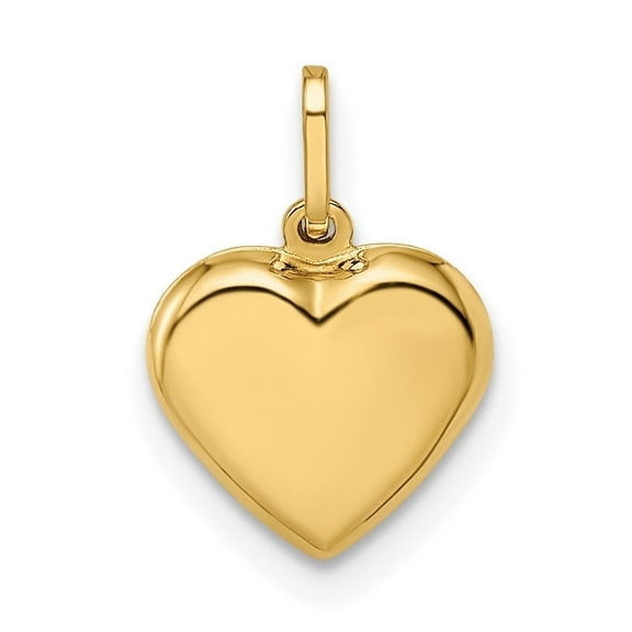Auriga Fine Jewelry 14K Yellow Gold Puffed Heart Pendant (L - 14mm, W - 9.89mm) for Women