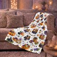 thumbnail image 6 of Halloween Treat Party Motifs Print, Cozy Flannel Blanket for Halloween Party Enthusiasts, Playful Halloween Party Illustrations Home Decor for Living Room and Dining Room, Halloween Gift, 6 of 9