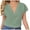 Green, variant on Women’s Summer Solid Color Linen‑Cotton V Neck Blouse – 65% Cotton 35% Linen Blend, Loose Fit Half Sleeve Top, Breathable Casual Shirt Hot Pink XS