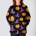 thumbnail image 4 of WTOBBY Halloween Themed Women's Workwear Jacket Tops with Long Sleeve Standing Collar Single Breasted Design - Casual Fashion Jacket for Nurses and Daily Professional Wear,Purple 5XL, 4 of 5