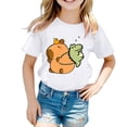 thumbnail image 1 of Chemises pour Enfants Filles Imprimées Manches Courtes Col Rond Vêtements d'Été Filles 4-6 Ans, 1 of 3
