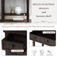 thumbnail image 4 of Console Table with 3 Drawers, Rustic Wood Brushed Texture Entryway Table with Storage Shelf, Sofa Table Narrow Long for Living Room, Entryway, Hallway, Foyer, Espresso, 4 of 9