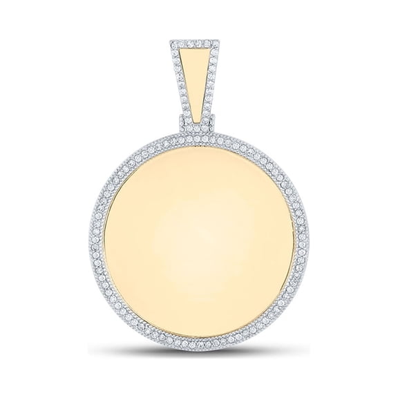 10kt Yellow Gold Mens Round Diamond Memory Circle Charm Pendant 1/2 Cttw