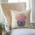 thumbnail image 6 of Blue and Pink Floral Pillow Cover 18x18 Inch Chinoiserie Porcelain Ginger Jar Grand Millenial Outdoor Farmhouse Decorations Decorative Throw Pillows Cases for Home Living Room Couch Decor, 6 of 6