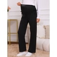 thumbnail image 2 of DARING DIVA Women's Maternity Palazzo Pants Over the Belly Wide Leg Trousers S Black, 2 of 8