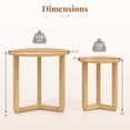 thumbnail image 3 of Costway Round Nesting Coffee Table Set of 2 with Thickened Top & Solid Rubber Wood Legs Natural, 3 of 10