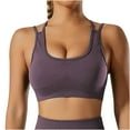 thumbnail image 2 of TrendVibe365 Workout Bras for Women Ribbed Knit No Underwire Push up No Show Bralettes Padded Strappy Back Criss-Cross Back Supportive Corset Bra Full Coverage Comfy Shapewear Purple S, 2 of 6