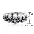 thumbnail image 4 of Ominous Pirate Skull and Crossbones .925 Sterling Silver Ring-9, 4 of 5
