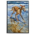 thumbnail image 2 of Funny Dog on Beach Canvas Wall Art, Azawakh Dog Picture Ocean Artwork for Bathroom Bedroom Living Room, Art Decor 8x12 Inches, 2 of 6