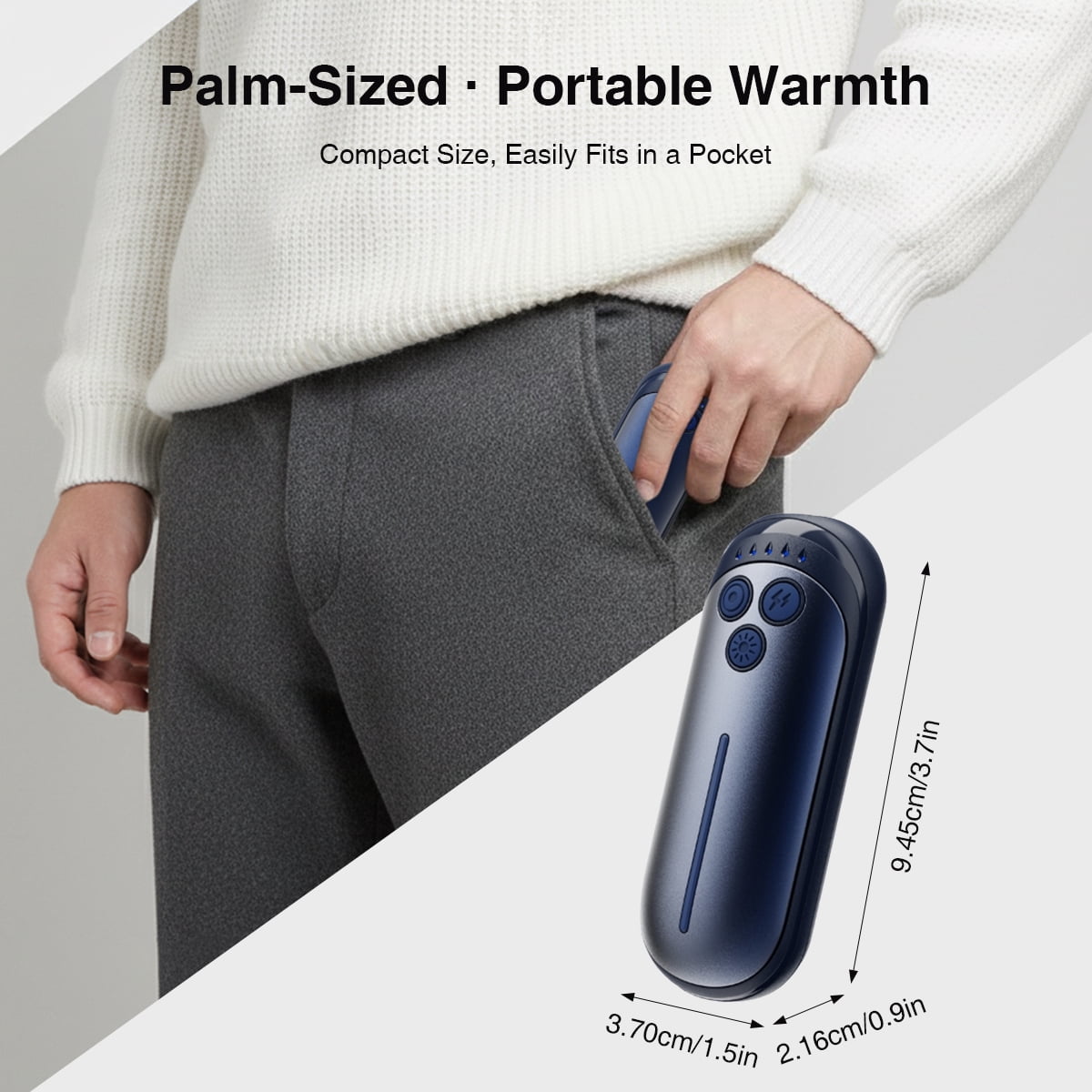 Corfhy Hand Warmers Rechargeable 2-in-1, Fast Heating Electric Hand Warmer with 5 Temperature Settings, LED Flashlight Portable Pocket Heater,Gifts for Christmas