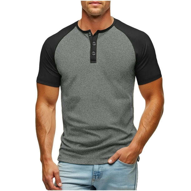 pstuiky camisetas de hombre, Blusas/camisetas casuales de verano para hombre, de color liso y cuello redondo camisas casuales para hombre xxxl