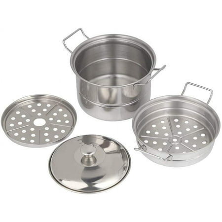 Steamer Pot, 3 Tier Stainless Steel Steaming Pot Dim Sum Cookware, Food Vegetable Cooking Pan With Stackable Pan for Dumpling