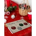 thumbnail image 2 of Christmas Theme Placemats Set of 4, Farmhouse Rustic Ornaments Plaid Balls Cotton Line Stain Resistant Table Mats Washable Holidays Placemat Decoration For Kitchen Dining Table Happy Holidays, 2 of 6