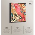 thumbnail image 2 of Whimsical Parrot Canvas Tropical Abstract Wall Art by Art Remedy, Black Frame, 36" x 45", 2 of 7