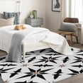 thumbnail image 3 of Geometric Rug, Black White Floral Area Rug 4x5, Modern Decorative Rugs for Bedroom, Rugs Low Pile Washable Stain Resistant Easy Clean for Dining Room, Living Room Soft Carpet Decor Xsu&-31, 3 of 7