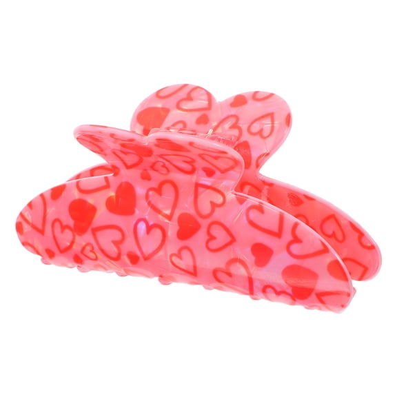 CTIRCHIU Fashionable Heart Hair Claw Clip Large Red Acrylic Lightweight Hair Bun Accessory