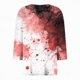 thumbnail image 5 of Towmus Halloween Women's Tie Dye 3/4 Length Sleeve Button Up Shirt Graphic Tees Tops Women Blouses Funny Tshirt Fall Casual Clothes, 5 of 5
