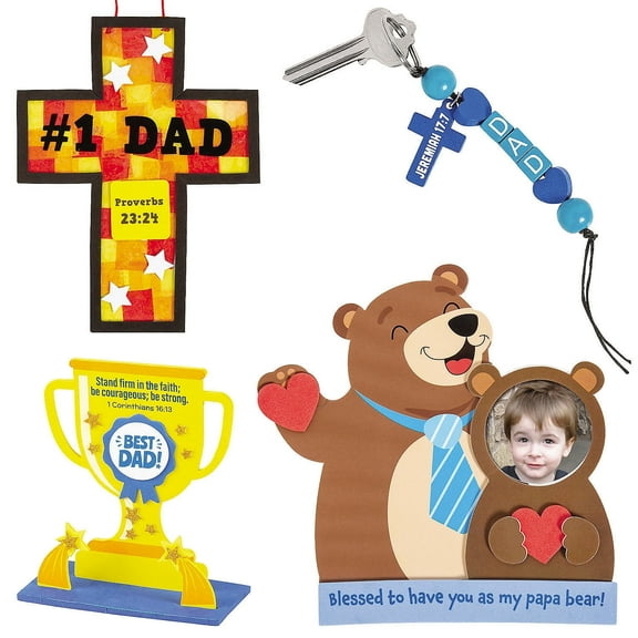 Fun Express Religious Father’s Day Craft Kit Assortment - Makes 48