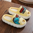 thumbnail image 2 of CXYYY Kids Winter Slippers,Boys Girls Dinosaur Footwear Size 6-7,Warm Soft Open Toe Slides Cozy Breathable Linen Casual Non-Slipping Dinosaur Footwear Home Shoes (Yellow), 2 of 5