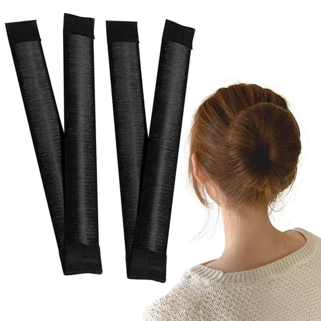 4 piezas para hacer moños de pelo con torcedura francesa, envoltura para doblar el pelo, hacer moños mágicos a presión, para hacer moños de ballet, herramienta para moños para mujeres y niños, color n