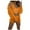 Orange, variant on Women's Winter Warm Three-Piece Soft Flannel Shorts Pajamas Set With Cute Cat Beard Hood Yellow L