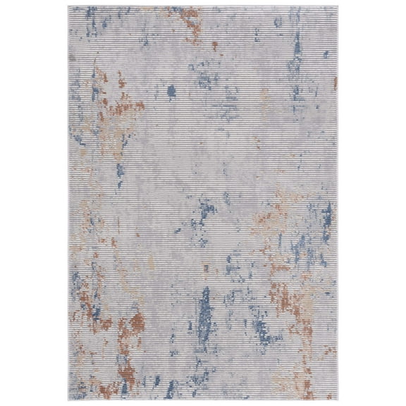 SAFAVIEH Eternal Aleta Abstract Area Rug, Grey/Blue, 6'7" x 6'7" Round