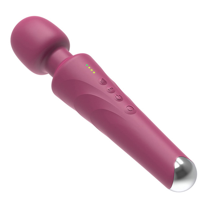 Rulwuck Powerful personal wand massager with 20 vibration modes, 8-speed body massager, cordless charging, quiet handheld electric back massager,rose red,Silicone ABS,Mini wand massager