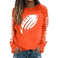 thumbnail image 2 of successthop Womens Football Sweatshirt Game Day Rugby Graphic Fleece Crewneck Long Sleeve Hoodie Pullover Tops Blouses, 2 of 4
