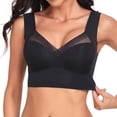 thumbnail image 2 of Kvture Womens Full Coverage No Underwire Bra Mesh Breathable Seamless Wide Strap Lifting Summer Sport Running Yoga Brassire Black Bra XXL, 2 of 6