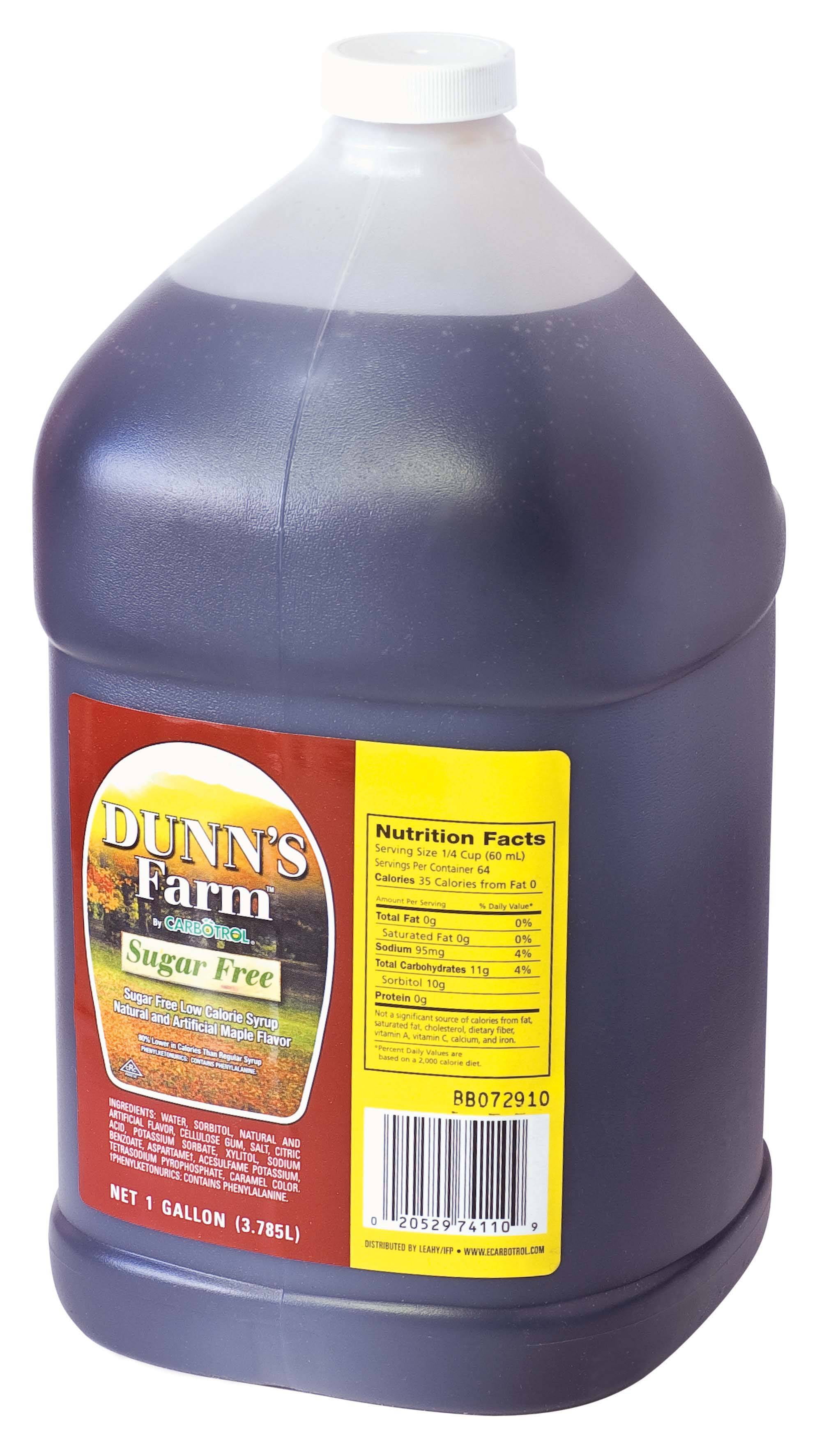 Dunns Farm Sugar Free Maple Pancake Syrup, 1 Gallon 4 Case
