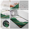 thumbnail image 6 of Green White Marble Bath Mat 3 Piece Bathroom Rug Set, Nature Marble Crack Yellow Lines Art Non Slip Bath Rug Contour Mat and Toilet Lid Cover, Absorbent Shower Mats Soft Bath Rugs and Mats Sets, 6 of 8