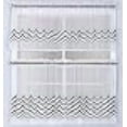 thumbnail image 3 of DiamondHome 3pc Sheer with Embroidery Kitchen/Cafe Curtain Tier and Valance Set (Wave/Purple), 3 of 3