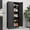 Black, variant on Polup 71" Tall Modern Metal Storage Cabinet with Doors and 4 Shelves,White Tall Steel Pantry Cupboard for Kitchen Garage and Home