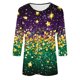 thumbnail image 5 of RKSTN Mardi Gras 3/4 Sleeve T Shirts for Women Top Oversized Crewneck Carnival Mask Print 3/4 Length Sleeve Shirt Womens Casual Round Neck Mask Tuesday Carnival Party Three Quarter Sleeve Tee Shirt, 5 of 5