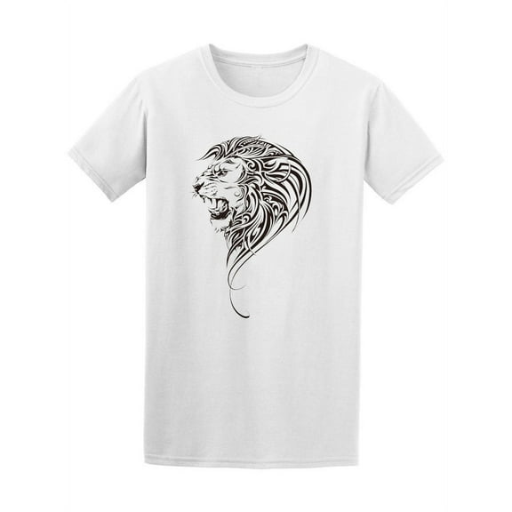 Beautiful Tribal Angry Lion T-Shirt Men -Image by Shutterstock, Male Medium