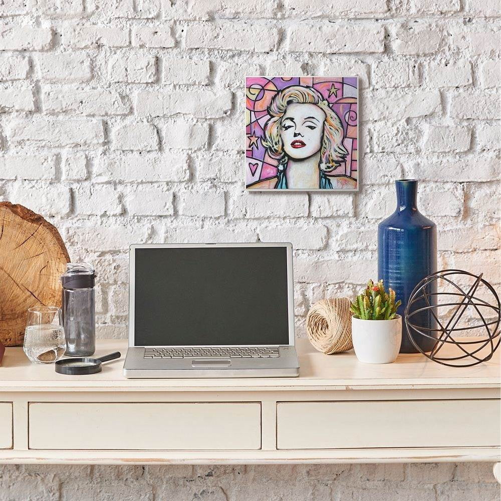 Stupell Industries Marilyn Pink Purple Modern Portrait Painting Wall Plaque by Eric Waugh