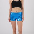 thumbnail image 4 of Ovticza Shorts Booty Rave Métallisés Brillants pour Femmes Hot Pants Bas de Danse Bleu m, 4 of 5