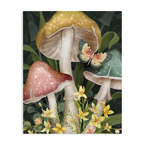 Stupell Industries Midnight Garden Mushrooms Canvas Wall Art, design by Nicole Tamarin