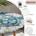 thumbnail image 3 of Blue Teal Coastal Round Tablecloth for 36-44 Inch Tables,Fitted Table Cover with Elastic Edge,Summer Beach Starfish Sea Turtle Waterproof Outdoor Table Cloth Protector for Patio Garden Dinner Picnic, 3 of 9