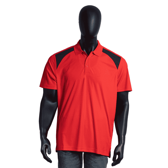 Men's Polo, Red-Stylish Navy Contras Blocking [PUM-602]