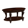thumbnail image 2 of 42'' oval wood coffee table for Living Room 2-Tier Solid Wood Cocktail Table with Open Storage Shelf Easy Assembly Cherry, 2 of 6