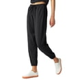 thumbnail image 3 of Running Sweatpants for Women Drawstring High Waist Side Stripes Workout Cotton Athletic Lounge with Pockets, 3 of 6