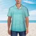 thumbnail image 2 of Pofeuu Blue And Turquoise Print Hawaiian Shirt for Men Sleeves Casual Button Down Summer Beach Dress Shirts T-Shirts,3X-Large, 2 of 7