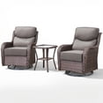 thumbnail image 2 of Unnifurnzi Outdoor Swivel Glider Patio Chairs-High Back Swivel Patio Chairs Set of 2 with Outdoor Side Tables All Weather Wicker Patio Furniture Set for Deck Porch Poolside Balcony-Brown/Gray, 2 of 7