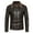 Coffee, variant on CHEEREAM Men's Faux Leather Zip Up Long Sleeve Bomber Jacket Fur Lapel Suede Sherpa Jacket Aviator PU Coat with Pockets Black L