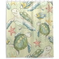 thumbnail image 2 of FREEAMG Sea Fish and Turtles Shower Curtain Waterproof Bathroom Decor Fabric Shower Curtain Set with Hooks, 60x72 inches, 2 of 6