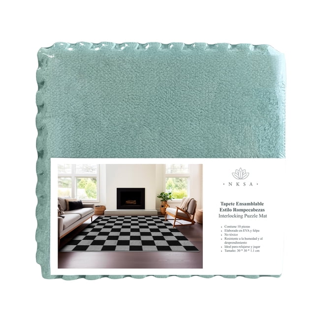 Alfombra Tapete De Felpa Color Verde AcuaArmable 10 Pzas