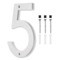 thumbnail image 1 of 8 Inch House Numbers, House Address Numbers Sign Large Floating House Numbers Modern House Numbers with Screws for Outside Door Wall Street, Silver, 5, 1 of 6