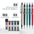 thumbnail image 2 of Mr. Pen Mechanical Pencil Set with Lead and Eraser Refills, 5 Sizes - 0.3, 0.5, 0.7, 0.9 and 2 Millimeters, 2 of 8